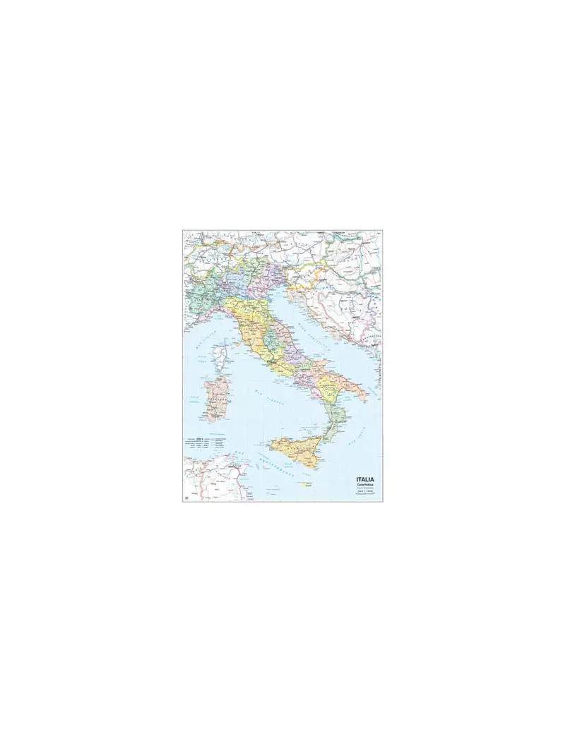 Carta Geografica Murale Belletti - 97x134 cm - MS01PL (Italia Fisica e Politica)