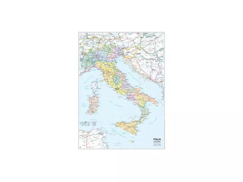 Carta Geografica Murale Belletti 97x134 cm MS01PL Italia Fisica e Politica  9788881462667