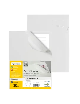Cartellina a L in PPL Poli Privacy Sei Rota - 23,2x32,2 cm - 662400 (Bianco Opaco Conf. 10)