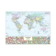 Carta Geografica Murale Belletti - 132x99 cm - MS02PL (Mondo Fisica e Politica)