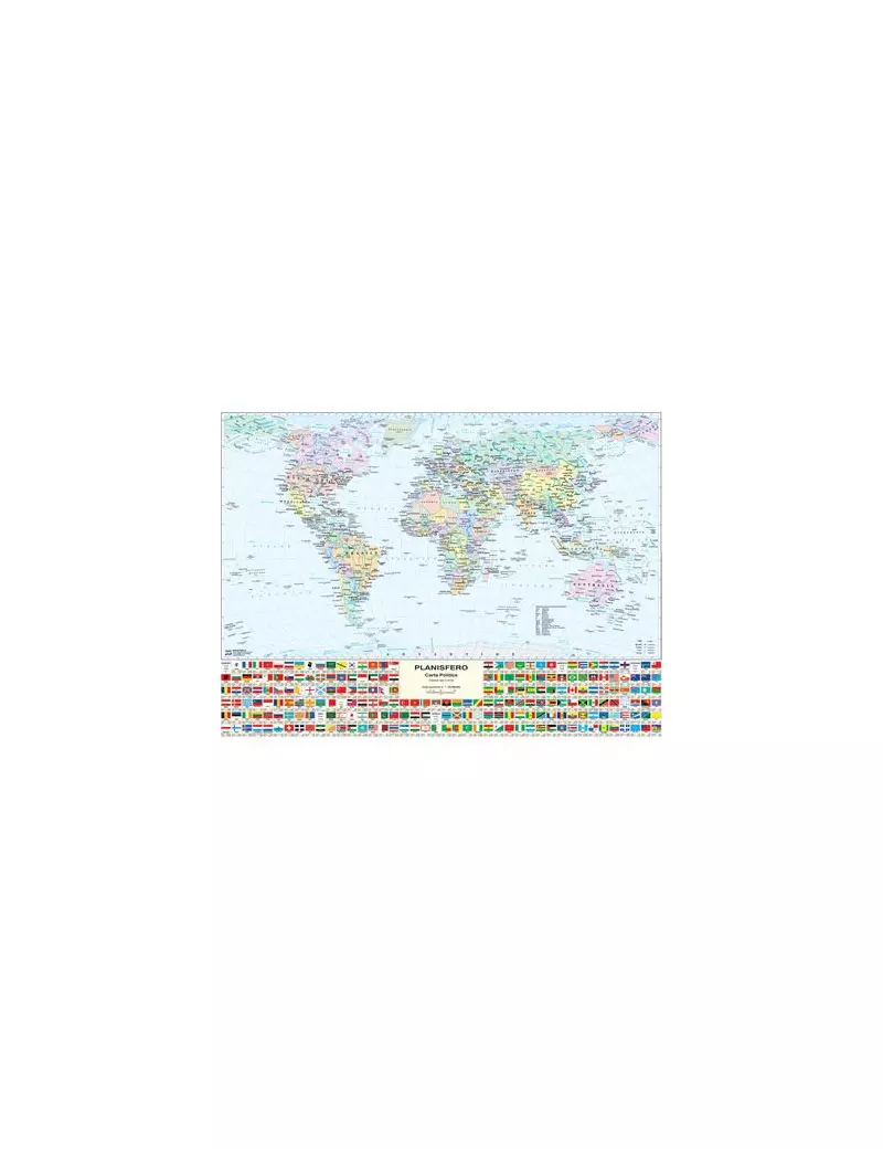 Carta Geografica Murale Belletti 132x99 cm MS02PL Mondo Fisica e Politica  9788881462681
