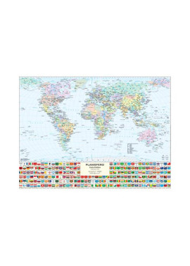 Carta Geografica Murale Belletti - 132x99 cm - MS02PL (Mondo Fisica e Politica)