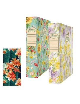 Scatola Portaprogetti Nature Flowers Pigna - Dorso 7 - 26x34 cm - 0089255D7 (Assortiti Conf. 3)