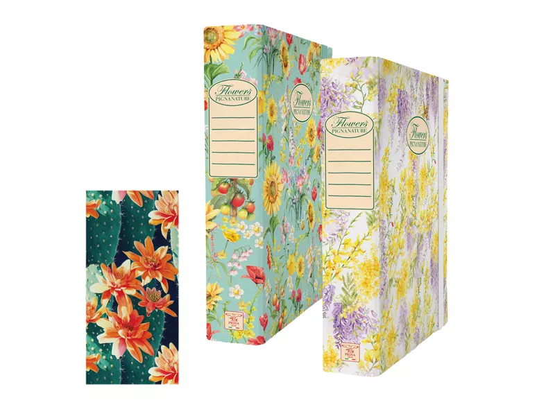 Scatola Portaprogetti Nature Flowers Pigna - Dorso 7 - 26x34 cm - 0089255D7 (Assortiti Conf. 3)
