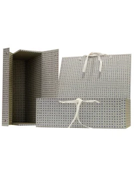 Scatola Universale 2 Bottoni Brefiocart - Dorso 12 - 25x35 cm - 0203700 (Fantasia Paglia di Vienna Grigio)