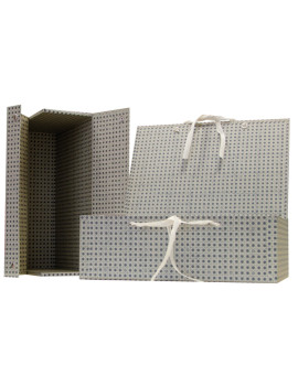Scatola Universale Fettuccia Brefiocart - Dorso 12 - 25x35 cm - 0203707 (Fantasia Paglia di Vienna Grigio)