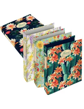 Raccoglitore Nature Flowers Pigna - 27x32 cm - 4 Anelli Tondi 30 mm - 005479630 (Assortiti Conf. 5)