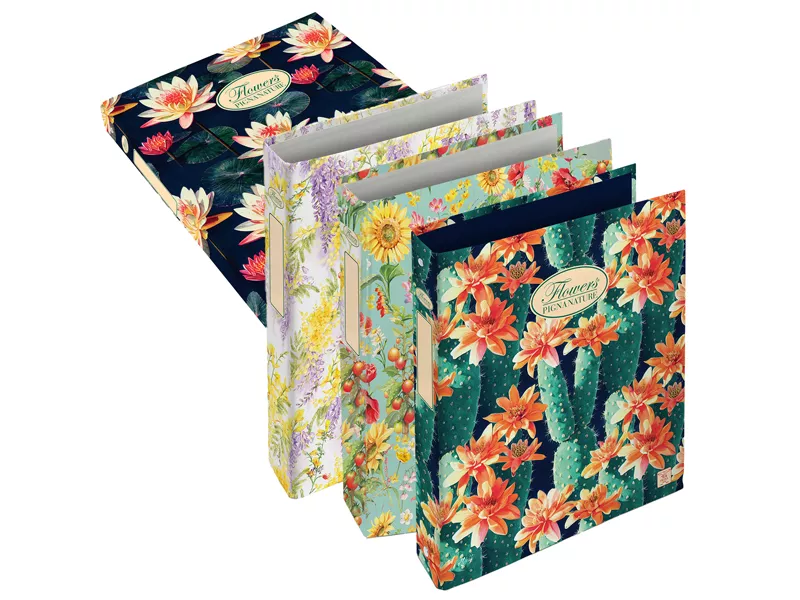Raccoglitore Nature Flowers Pigna - 27x32 cm - 4 Anelli Tondi 30 mm - 005479630 (Assortiti Conf. 5) Raccoglitore Nature Flowers Pigna - 27x32 cm - 4 Anelli Tondi 30 mm - 005479630 (Assortiti Conf. 5)