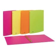 Raccoglitore Neon Favorit - A4 - 4 Anelli Tondi 15 mm - Dorso 2 - 400066847 (Assortiti Fluorescenti Conf. 20)