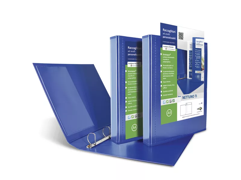 Raccoglitore Nettuno Sei Rota - A4 - 4 Anelli a D 30 mm - 36833047 (Blu)