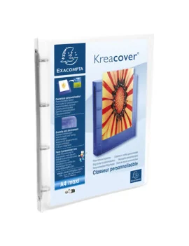 Raccoglitore Personalizzabile Kreacover Exacompta - A4 Maxi - 4 Anelli Tondi 15 mm - 51968E (Trasparente Conf. 12)