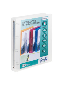 Raccoglitore Personalizzabile Lumina Favorit - A4 - 4 Anelli Tondi 30 mm - 100460714 (Trasparente)