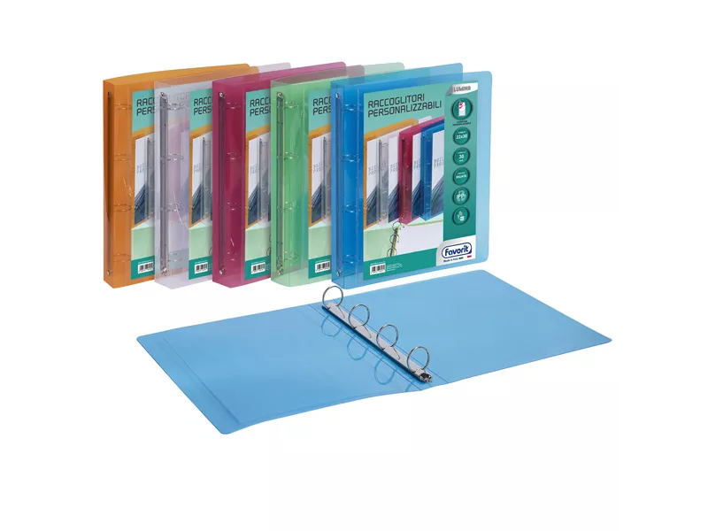 Raccoglitore Personalizzabile Lumina Favorit - A4 - 4 Anelli Tondi 30 mm - 400116633 (Assortiti Conf. 10)