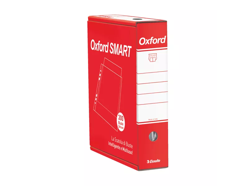 Busta a Perforazione Universale Esselte - 34,5x8x28,7 cm - Deluxe Goffrata Antiriflesso - 391098600 (Trasparente Conf. 300)