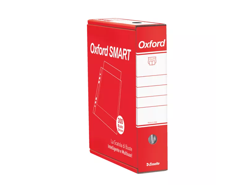 Busta a Perforazione Universale Esselte - 34,5x8x28,7 cm - Deluxe Liscia Lucida - 391098500 (Trasparente Conf. 300)