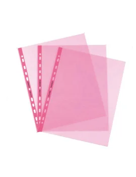 Busta a Perforazione Universale Favorit Art - 22x30 cm - Liscia Alto Spessore - 22x30 cm - 100206799 (Rosa Conf. 25)