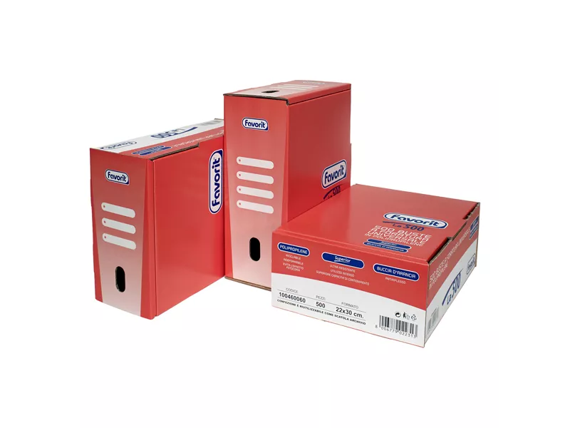 Busta a Perforazione Universale Favorit Superior - 22x30 cm - Goffrata Alto Spessore - 100460060 (Trasparente Conf. 500)