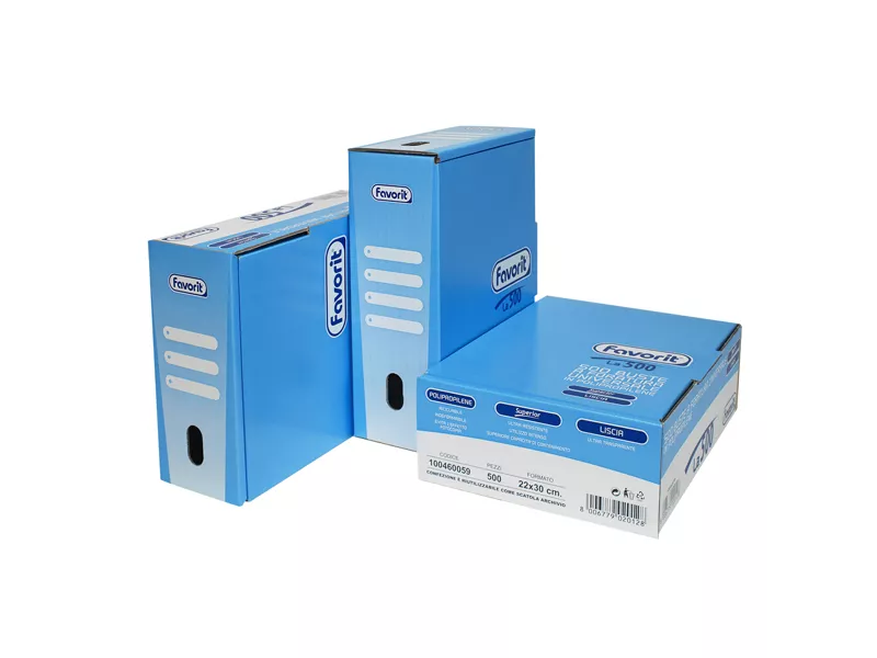 Busta a Perforazione Universale Super Clear Favorit Superior - 22x30 cm - Liscia Medio - 100460059 (Trasparente Conf. 500)
