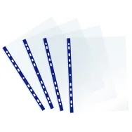 Busta a Perforazione Universale Sprint Favorit - 22x30 cm - Liscia - 400159686 (Trasparente Banda Blu Conf. 25)