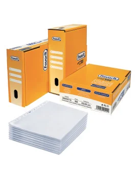Busta a Perforazione Universale Linear Favorit - 22x30 cm - Goffrata Medio Spessore - 400052718 (Trasparente Conf. 500)