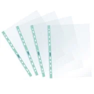Busta a Perforazione Universale Pastel Favorit - 22x30 cm - Liscia - 400136868 (Trasparente Banda Azzurro Conf. 25)