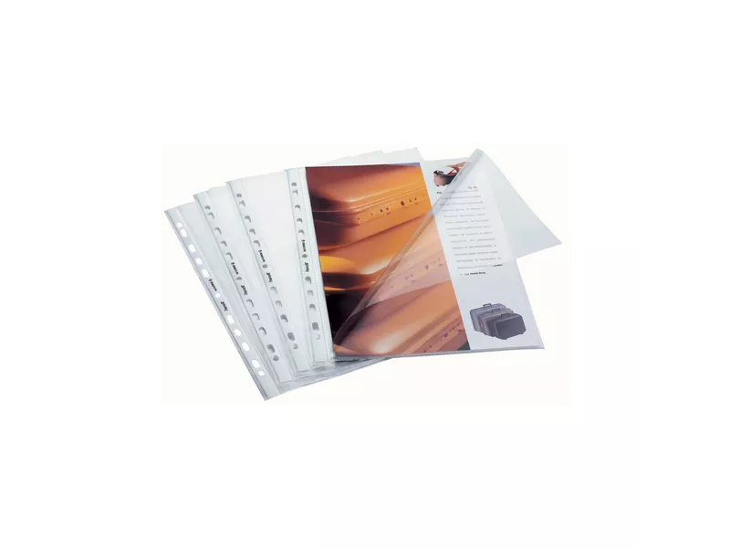 Busta a L con Perforazione Universale Superior Favorit - 22x30 cm - Goffrata Alto Spessore - 100460074 (Trasparente Conf. 50)