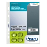 Busta a Perforazione Universale Air-Special Favorit - 15x21 cm - Liscia Alto Spessore - 100460019 (Trasparente Conf. 25)
