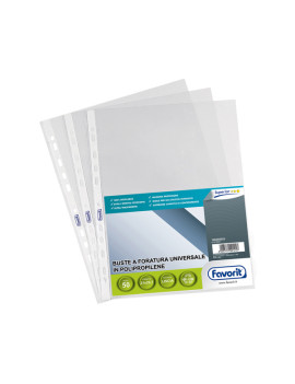 Busta a Perforazione Universale Air-Special Favorit - 21x29,7 cm - Superior Liscia - 100460025 (Trasparente Conf. 50)