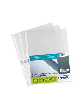 Busta a Perforazione Universale Air-Special Favorit - 21x29,7 cm - Superior Liscia - 100460025 (Trasparente Conf. 50)