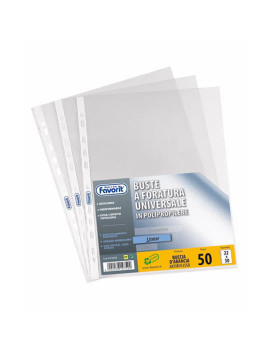 Busta a Perforazione Universale Air-Special Favorit - 22x30 cm - Goffrata Medio Spessore - 100460040 (Trasparente Conf. 50)
