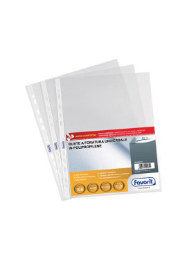 Busta a Perforazione Universale Air-Special Favorit - 22x30 cm - Standard Goffrata - 100460054 (Trasparente Conf. 100)