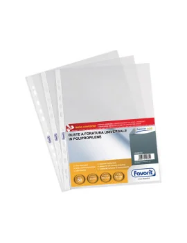 Busta a Perforazione Universale Air-Special Favorit - 22x30 cm - Superior Goffrata - 100460122 (Trasparente Conf. 50)