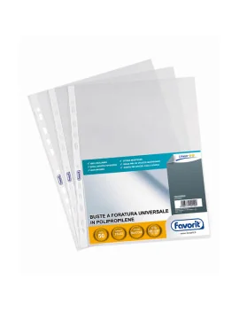 Busta a Perforazione Universale Air-Special Favorit - 23x33 cm - Goffrata Medio Spessore - 100460066 (Trasparente Conf. 50)