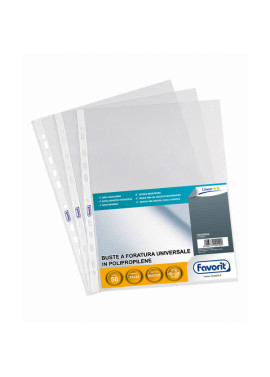 Busta a Perforazione Universale Air-Special Favorit - 23x33 cm - Goffrata Medio Spessore - 100460066 (Trasparente Conf. 50)
