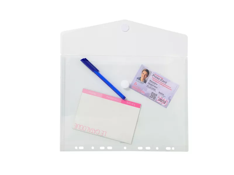Busta a Perforazione Universale con Bottone in Velcro Exacompta - PPL - 24x32 cm - 57381E (Trasparente Conf. 5) Busta a Perforazione Universale con Bottone in Velcro Exacompta - PPL - 24x32 cm - 57381E (Trasparente Conf. 5)