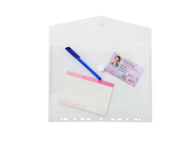 Busta a Perforazione Universale con Bottone in Velcro Exacompta - PPL - 24x32 cm - 57381E (Trasparente Conf. 5) Busta a Perforazione Universale con Bottone in Velcro Exacompta - PPL - 24x32 cm - 57381E (Trasparente Conf. 5)