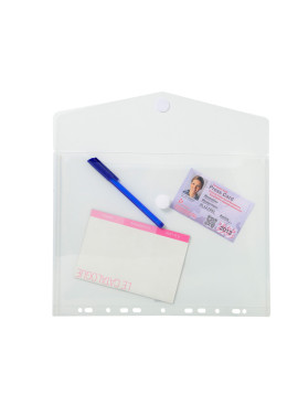 Busta a Perforazione Universale con Bottone in Velcro Exacompta - PPL - 24x32 cm - 57381E (Trasparente Conf. 5)