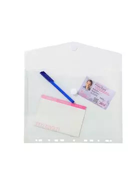 Busta a Perforazione Universale con Bottone in Velcro Exacompta - PPL - 24x32 cm - 57381E (Trasparente Conf. 5)