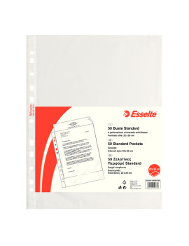 Busta a Perforazione Universale Copy Safe Esselte - Goffrata Basso Spessore - 22x30 cm - 395097300 (Trasparente Conf. 50)