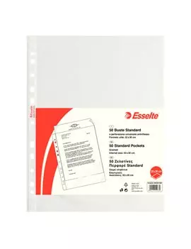 Busta a Perforazione Universale Copy Safe Esselte - Goffrata Basso Spessore - 22x30 cm - 395097300 (Trasparente Conf. 50)
