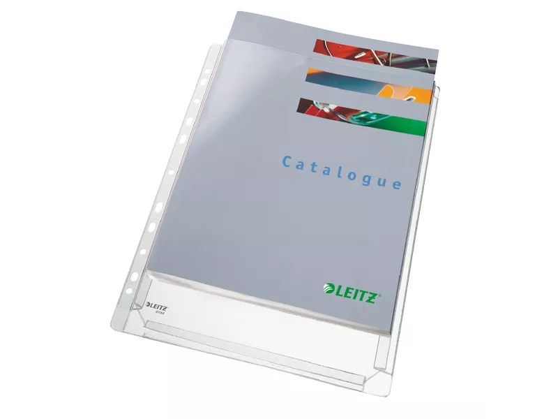 Busta P.U. Alta Capacità a Soffietto Leitz - 22x30 cm - Liscia Lucida - 47561003 (Trasparente Conf. 10)