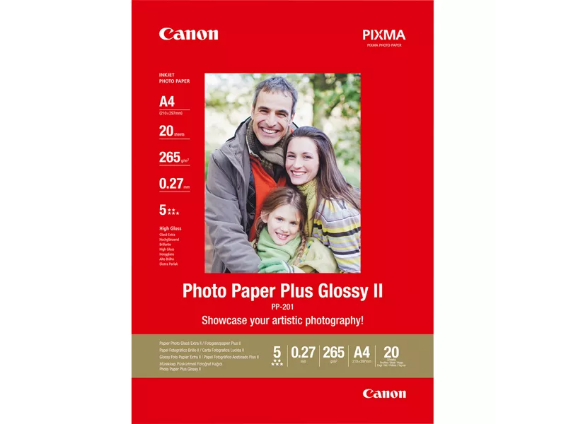 Carta Fotografica PP-201 Plus Glossy II Canon - A4 - 260 g - Lucida - 2311B019 (Conf. 20)