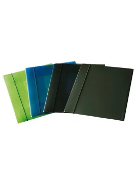 Cartella 3 Lembi con Elastico Eko Fellowes - 25x35 cm - U110-TB (Blu Trasparente Conf. 10)