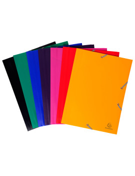 Cartella 3 Lembi con Elastico in PPL Eco Exacompta - 24x32 cm - 55920E (Fucsia Opaco Conf. 30)