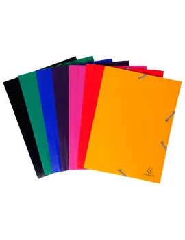 Cartella 3 Lembi con Elastico in PPL Eco Exacompta - 24x32 cm - 55920E (Fucsia Opaco Conf. 30)