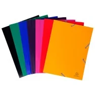 Cartella 3 Lembi con Elastico in PPL Eco Exacompta - 24x32 cm - 55920E (Fucsia Opaco Conf. 30)