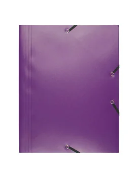 Cartella 3 Lembi con Elastico in PPL Eco Exacompta - 24x32 cm - 55918E (Viola Opaco Conf. 30)