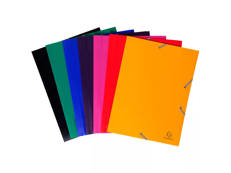 Cartella 3 Lembi con Elastico in PPL Eco Exacompta - 24x32 cm - 55909E (Giallo Opaco Conf. 30)