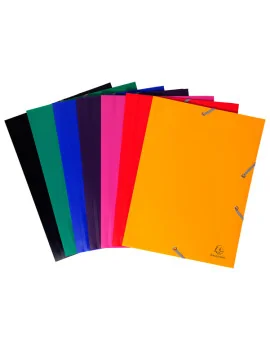 Cartella 3 Lembi con Elastico in PPL Eco Exacompta - 24x32 cm - 55902E (Blu Opaco Conf. 30)