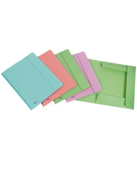 Cartella 3 Lembi con Elastico in PPL Pastel Favorit - 24x33 cm - 400115580 (Assortiti Conf. 20)